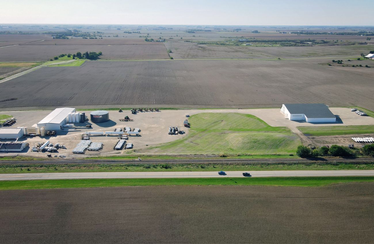 Aerial of the Service Center Expansion at Conserv FS Waterman, Illinois