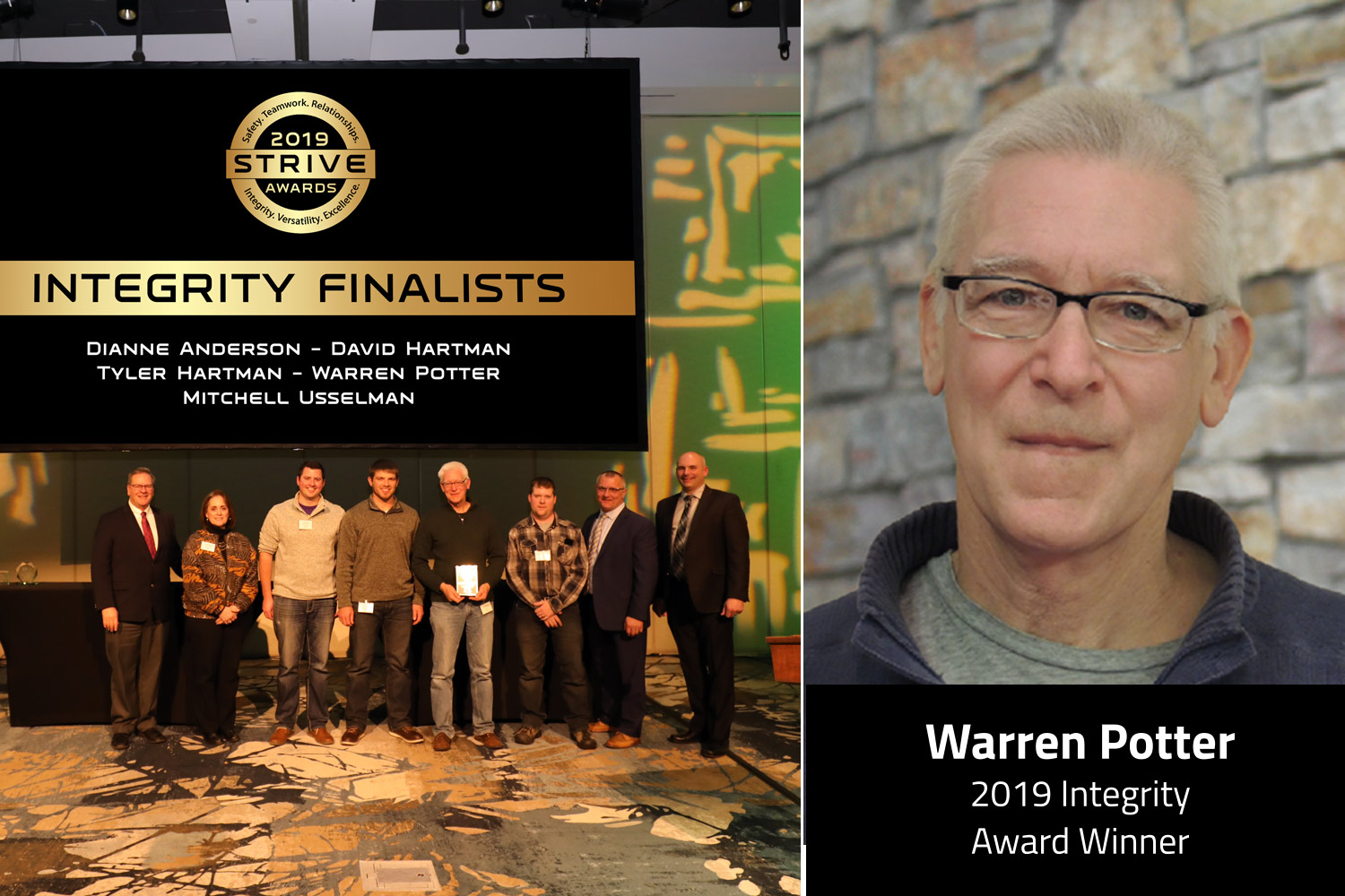 Warren Potter, 2019 Integrity Award Winner