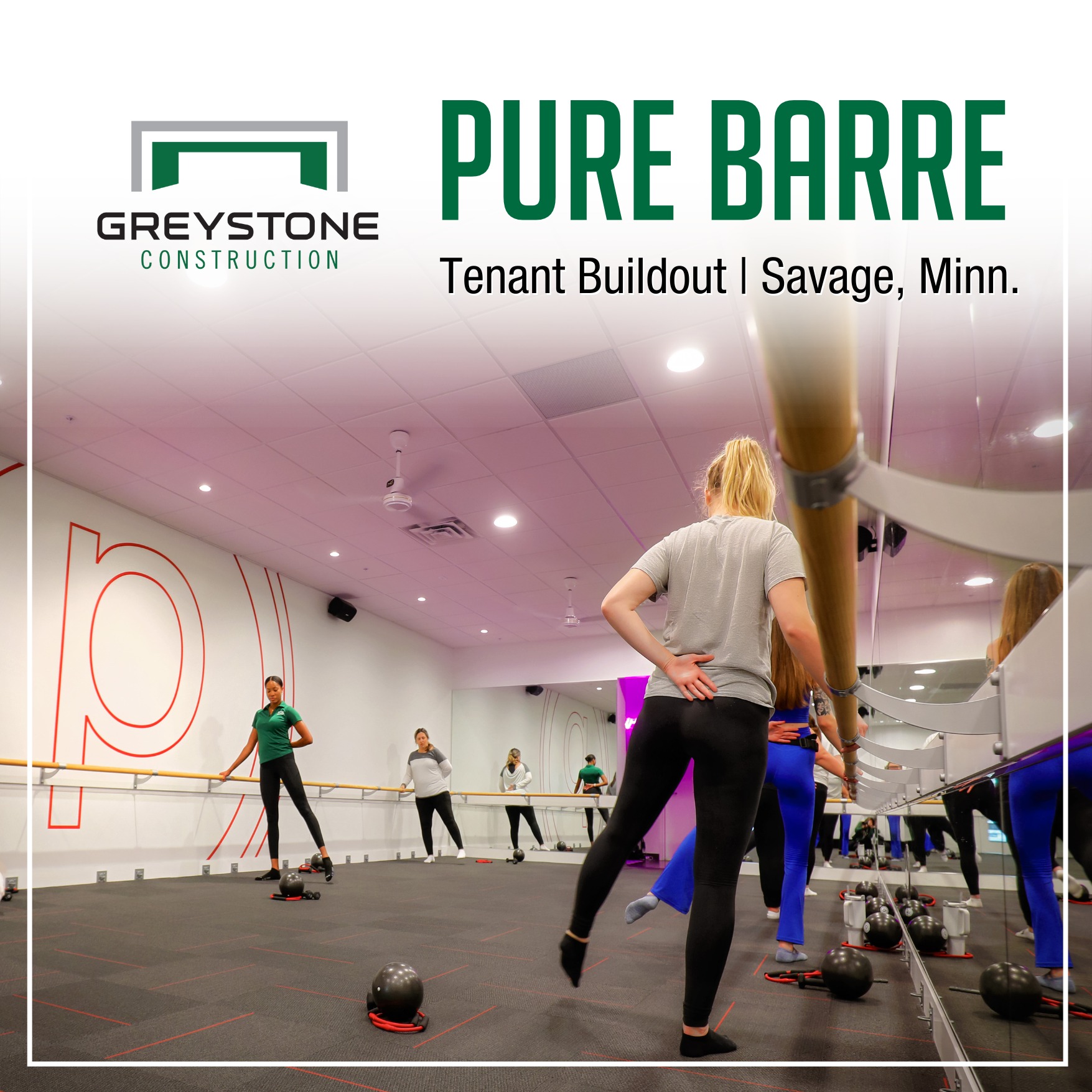 pure barre workout studio tenant build out