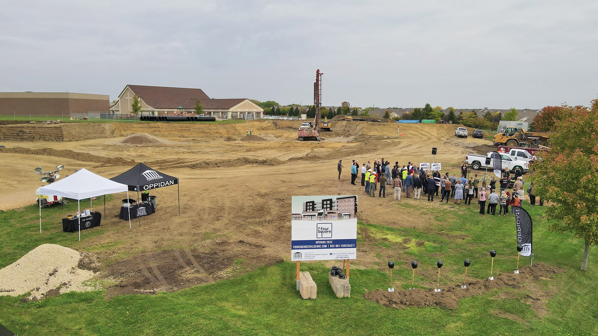 Groundbreaking ceremony at Pillars of Lakeville Senior Living Community with Greystone Construction and Oppidan