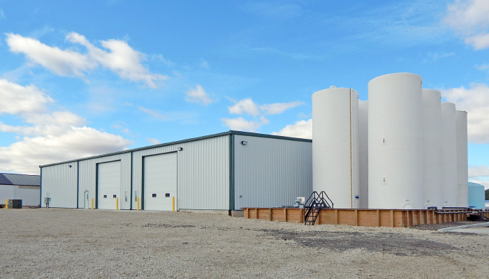 bulk chemical storage building