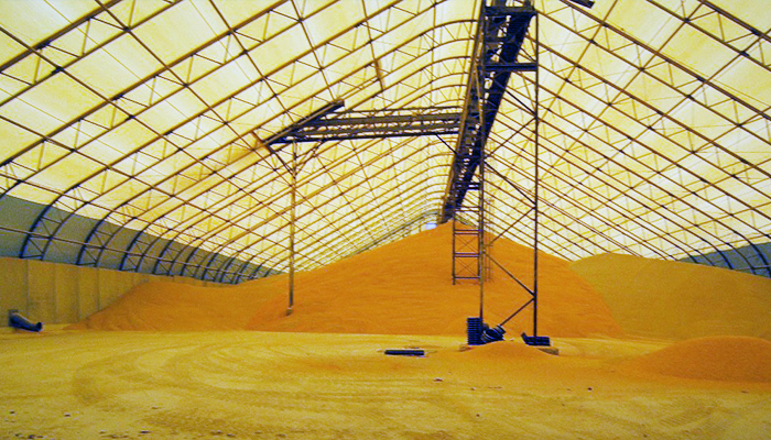 flat grain storage building