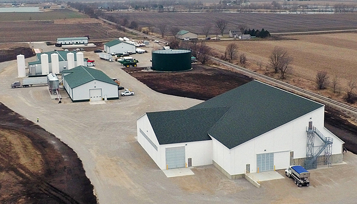 Nutrien Ag Solutions fertilizer storage buildings Illinois