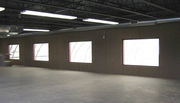  Viewing area in hockey rink building 